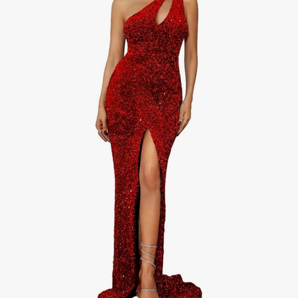 Dazzling Red Sequin Formal Dress